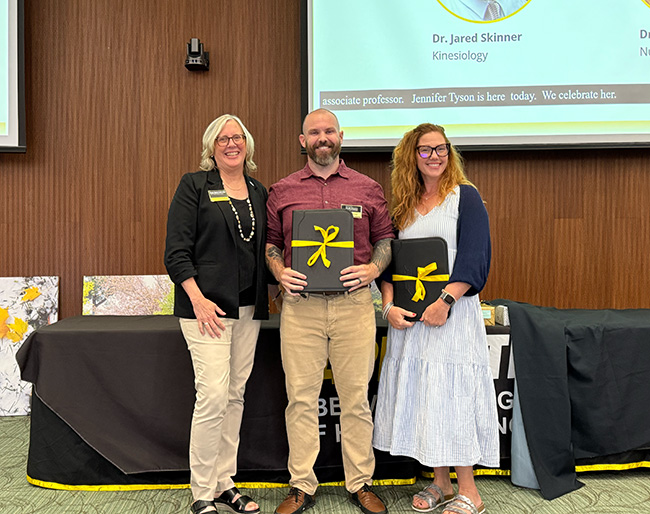 Dean Huff, Dr. Jared Skinner and Dr. Amber Welborn