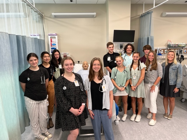 Group shot of students in nursing lab