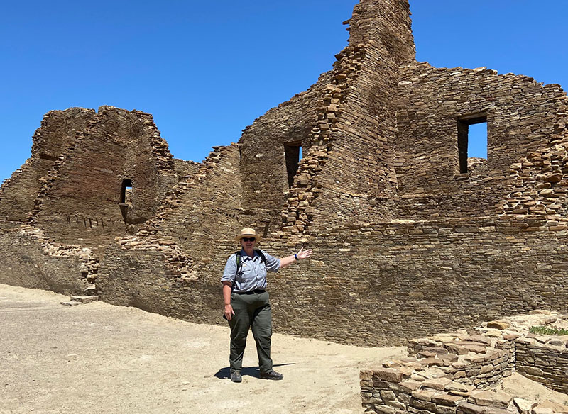 Photo of Dr. Joy James working as a park ranger in Chaco National Park