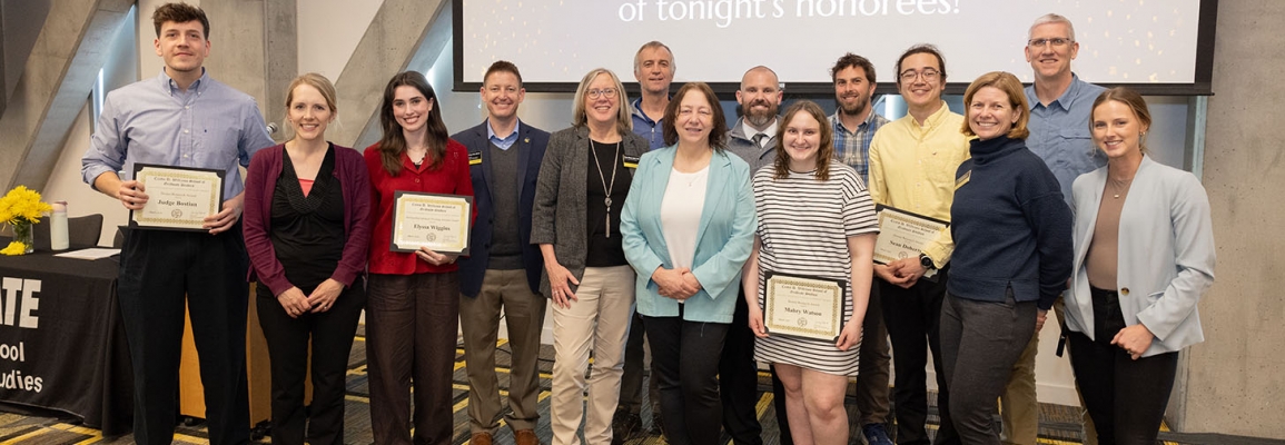 Group of BCHS faculty, staff, students and alumni at the awards ceremony 