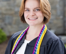 Student wearing cap and gown 