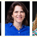 Three individuals are pictured (a man, woman and another woman) wearing professional dress 