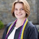 Student wearing cap and gown 