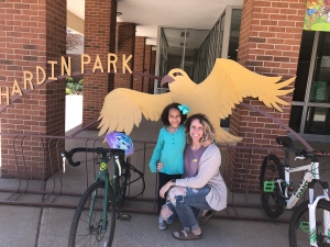 Leslee Peeler with her daughter at Kindergarten orientation. Photo submitted.