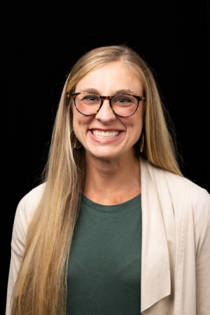 Woman with long blonde hair