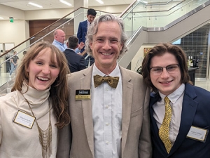 Associate Dean Dr. Gary McCullough (center) is with students Madeleine Lefler (left) and Carson Goins (right)