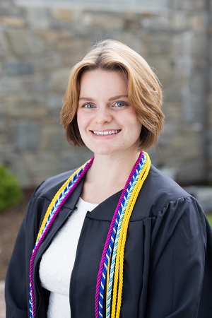 Student wearing cap and gown 