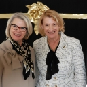 UNC President Margaret Spellings with Appalachian State University Chancellor Sheri Everts.