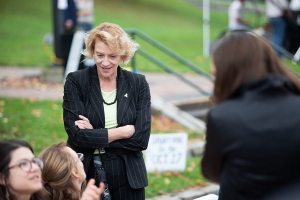 Chancellor at community feast